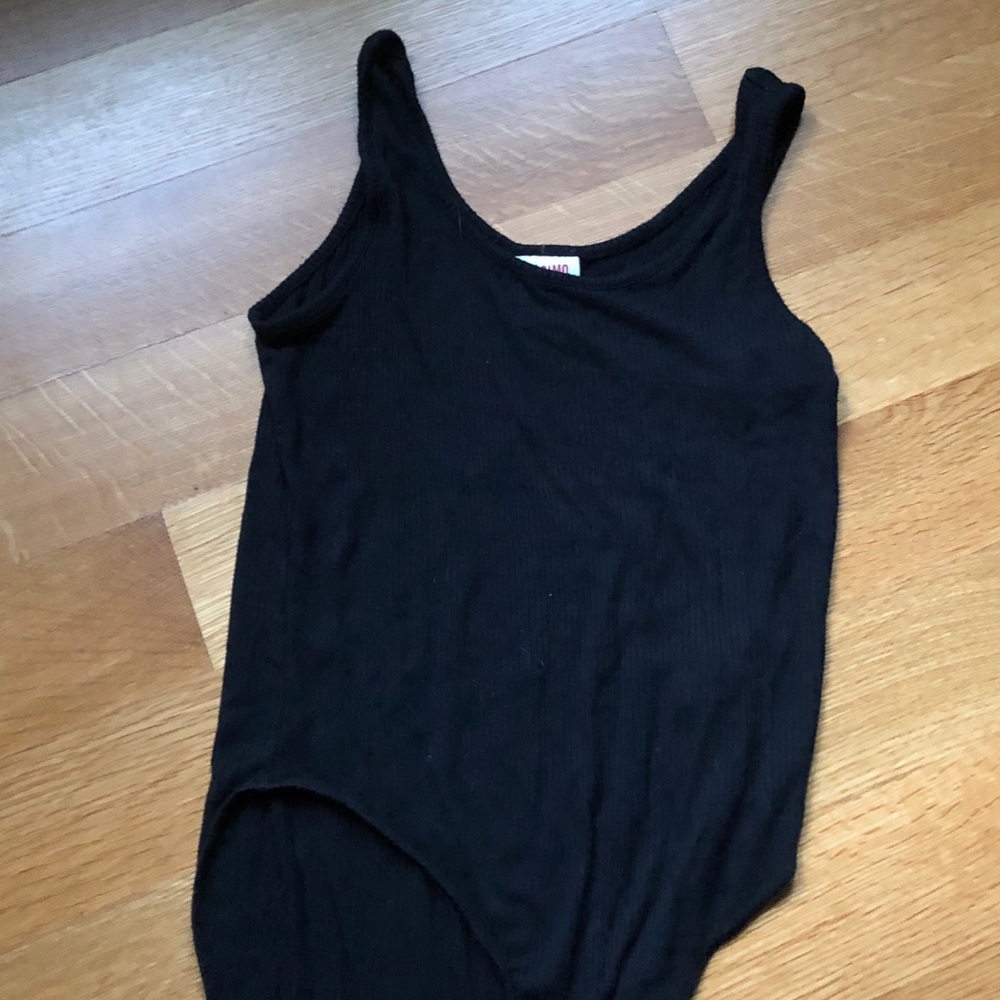 Black Ribbed Bodysuit - Picture 2 of 4